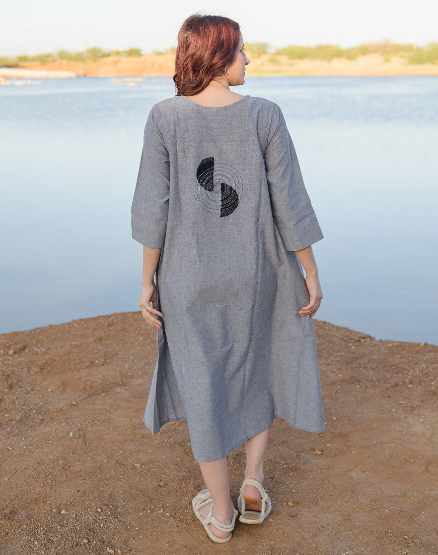 Grey Fringe Dress