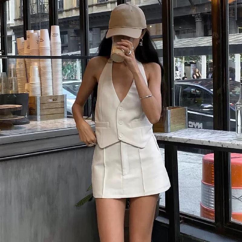 Halor Luxe Co-ord Set In White