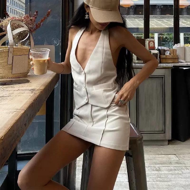 Halor Luxe Co-ord Set In White