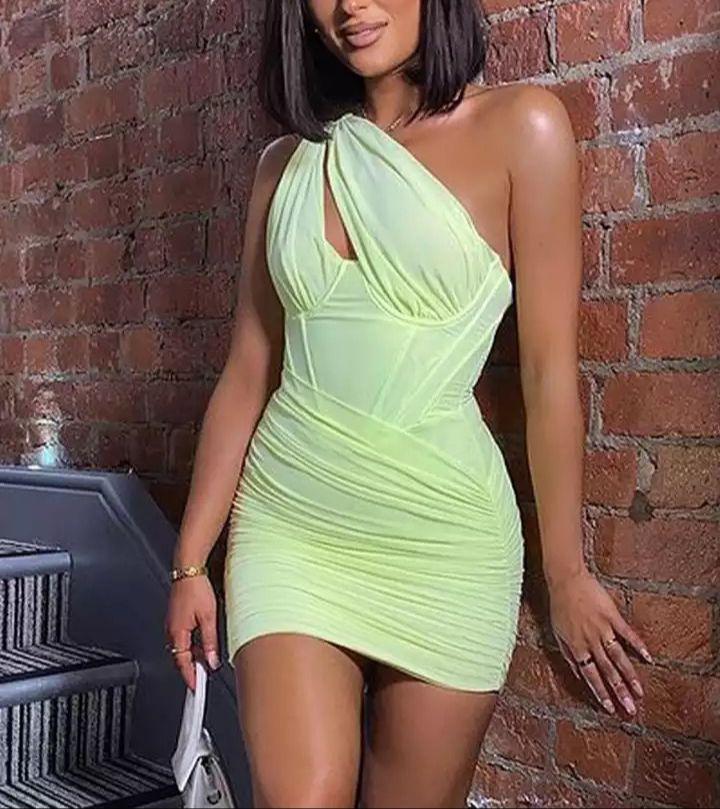 Hamlet Corset Mini Dress inåÊLime