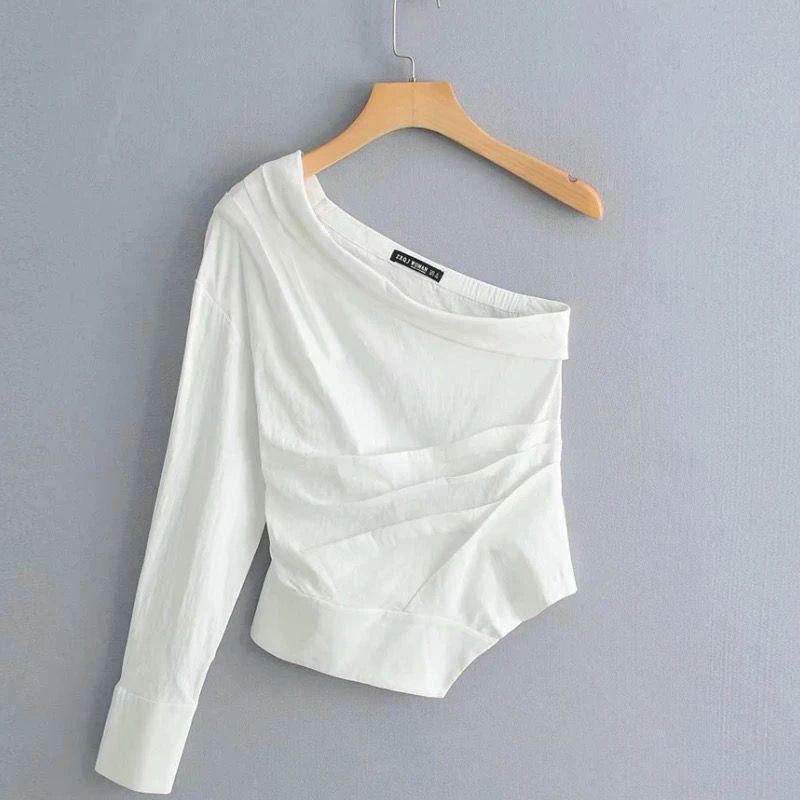 Helina One Shoulder Top In White