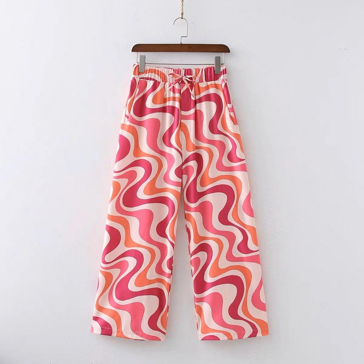 Briana Abstract Print Coord Set In Pink
