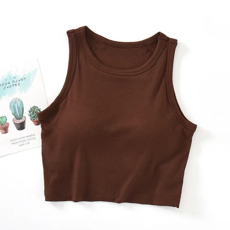 Nicole Tank Tops with Inbuilt Bra In Black