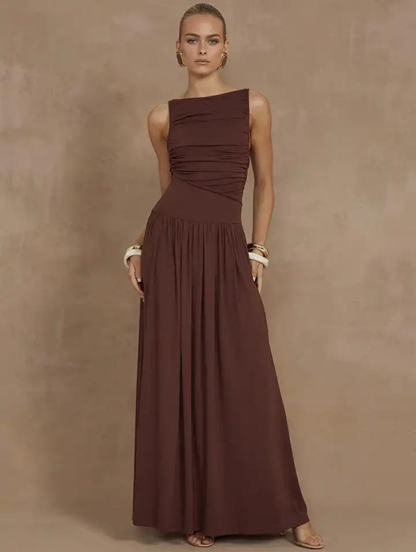 Libya Statement Maxi Dress In Maroon