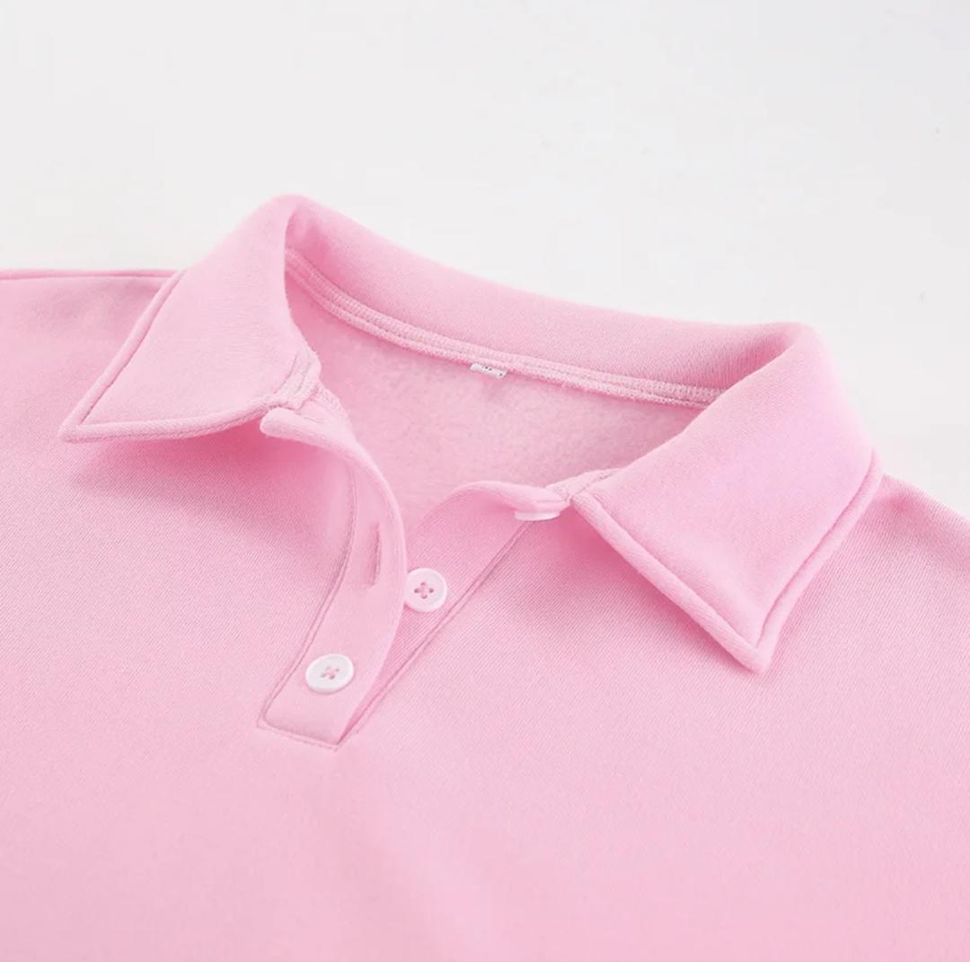 Adler Statement Fleece Lined Coord Set In Pink