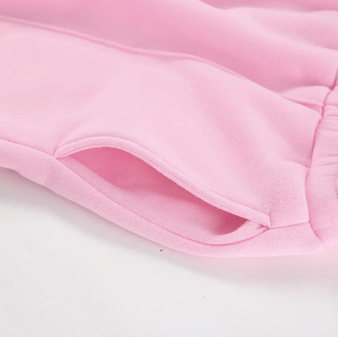 Adler Statement Fleece Lined Coord Set In Pink