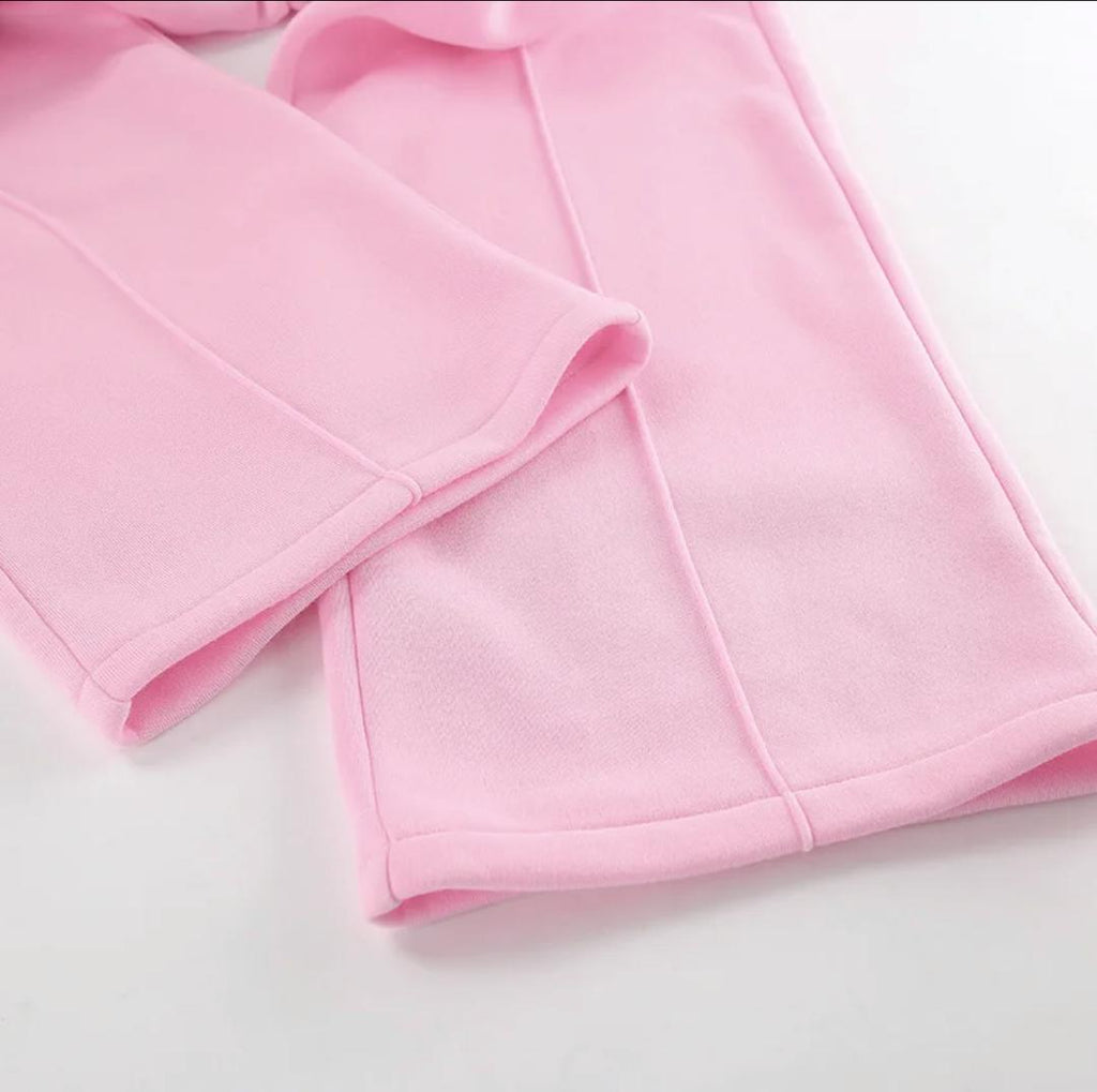 Adler Statement Fleece Lined Coord Set In Pink