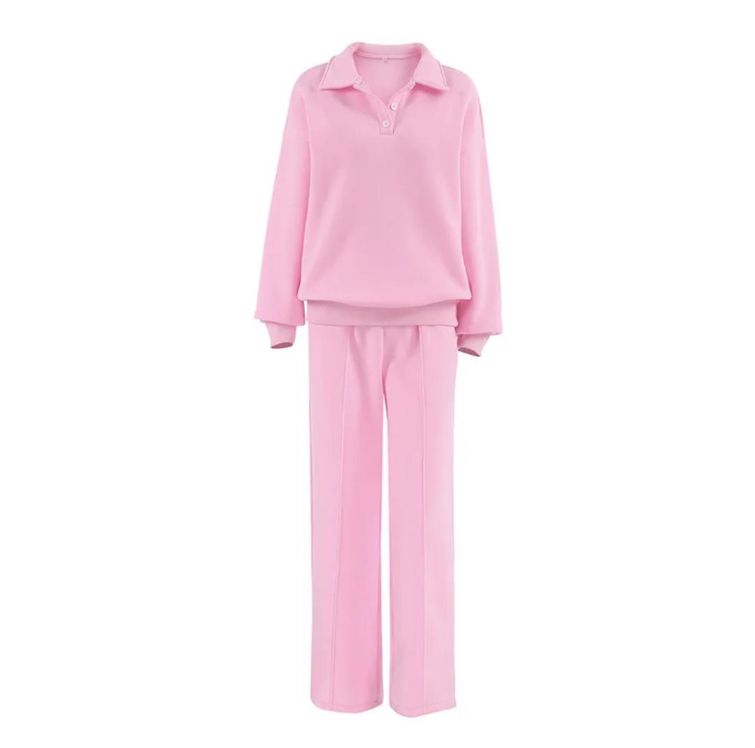 Adler Statement Fleece Lined Coord Set In Pink