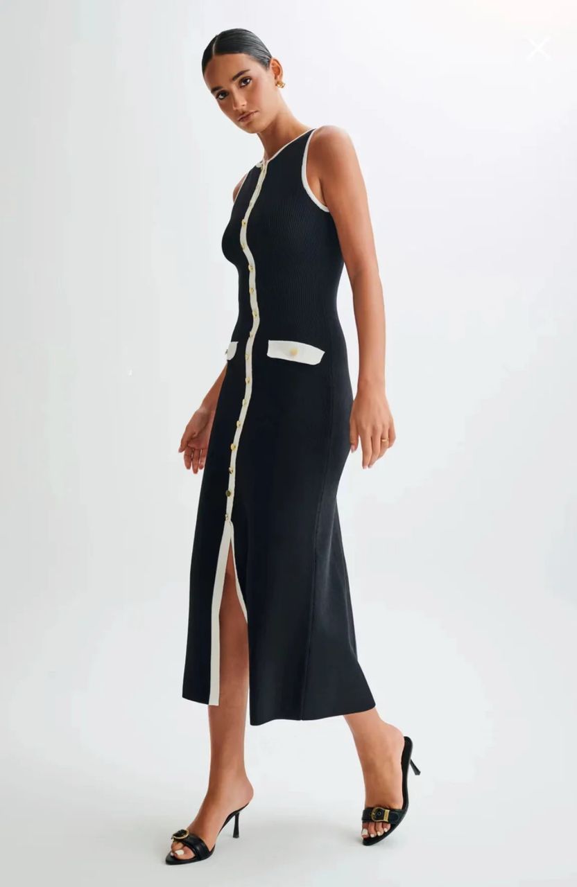 Anne Luxe Soft Knit Dress In Black