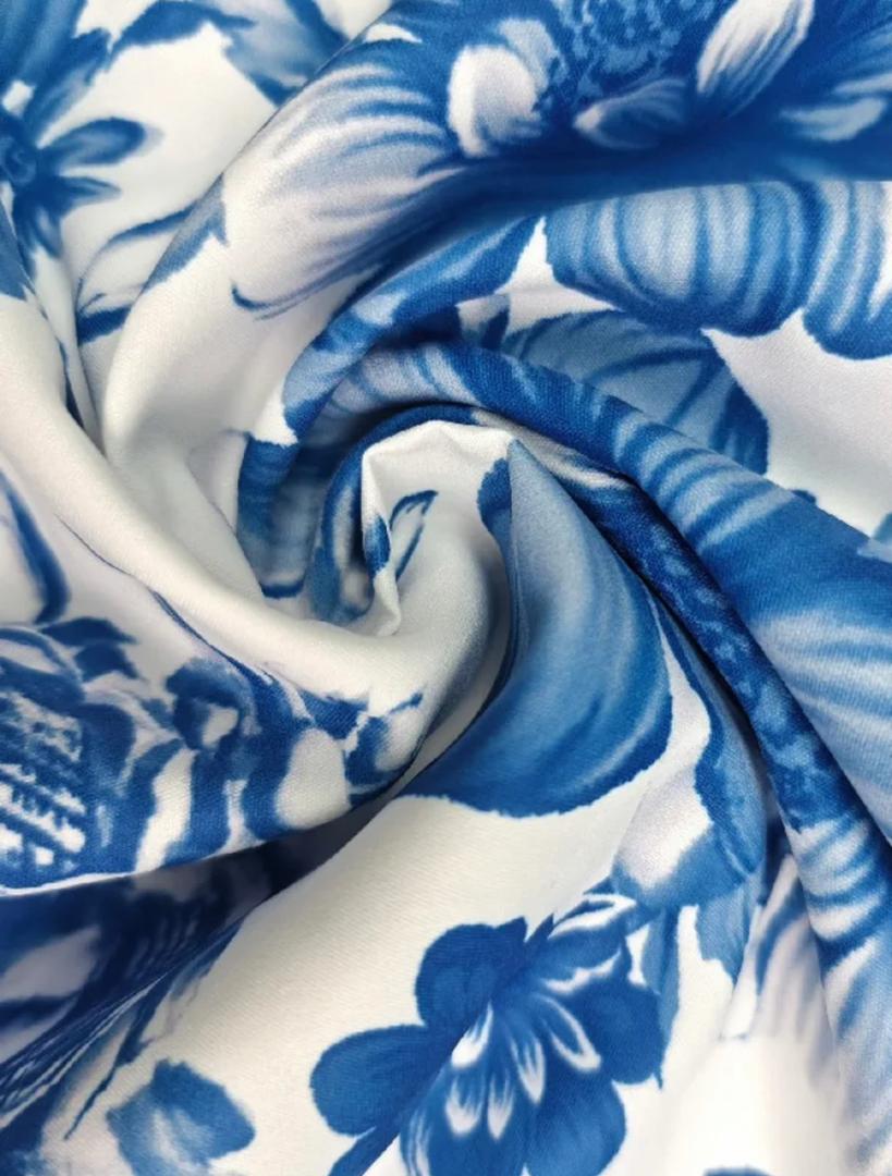 Saffron Halterneck Floral Maxi Dress In Blue