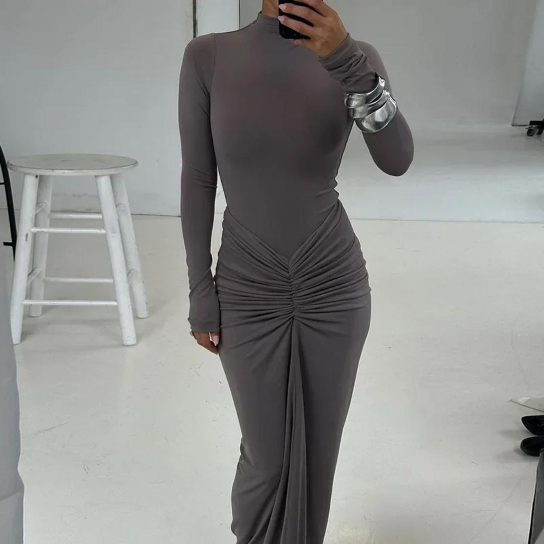 Junifar Statement Bodycon Maxi Dress In Grey