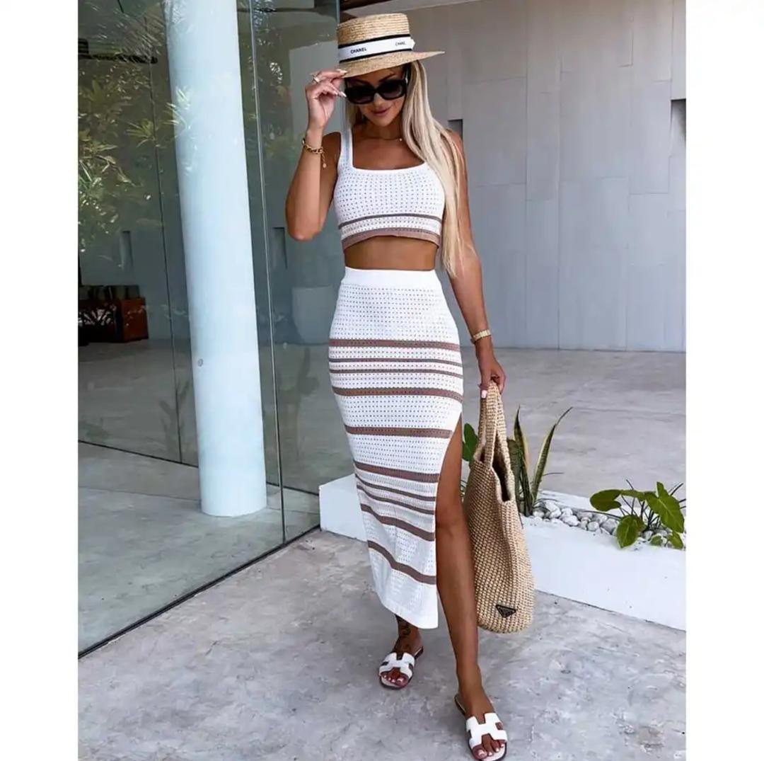 Lissy Soft Knit Coord Set In White