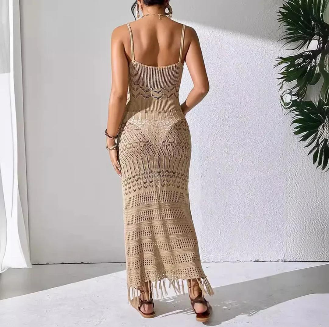 Emira Soft Knit Crochet Dress Resortwear