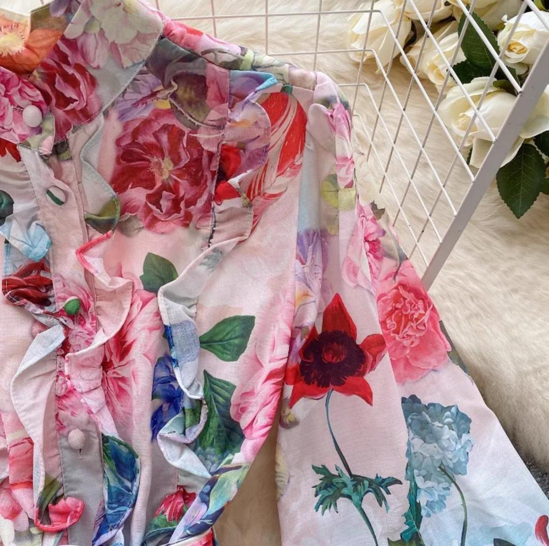 Samuel Floral Vintage Dress In Multicolor