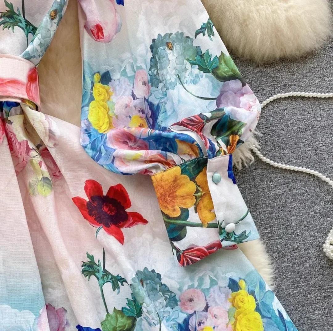 Samuel Floral Vintage Dress In Multicolor