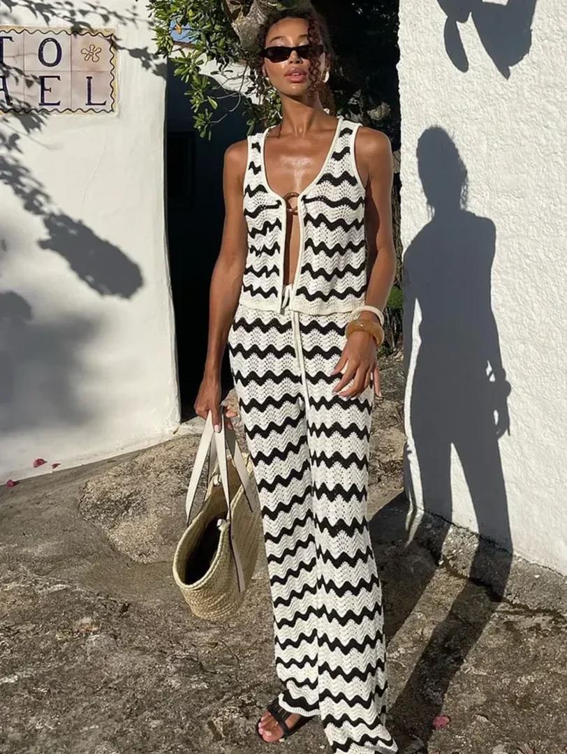 Lizale Luxe Soft Knit Coord Set In White