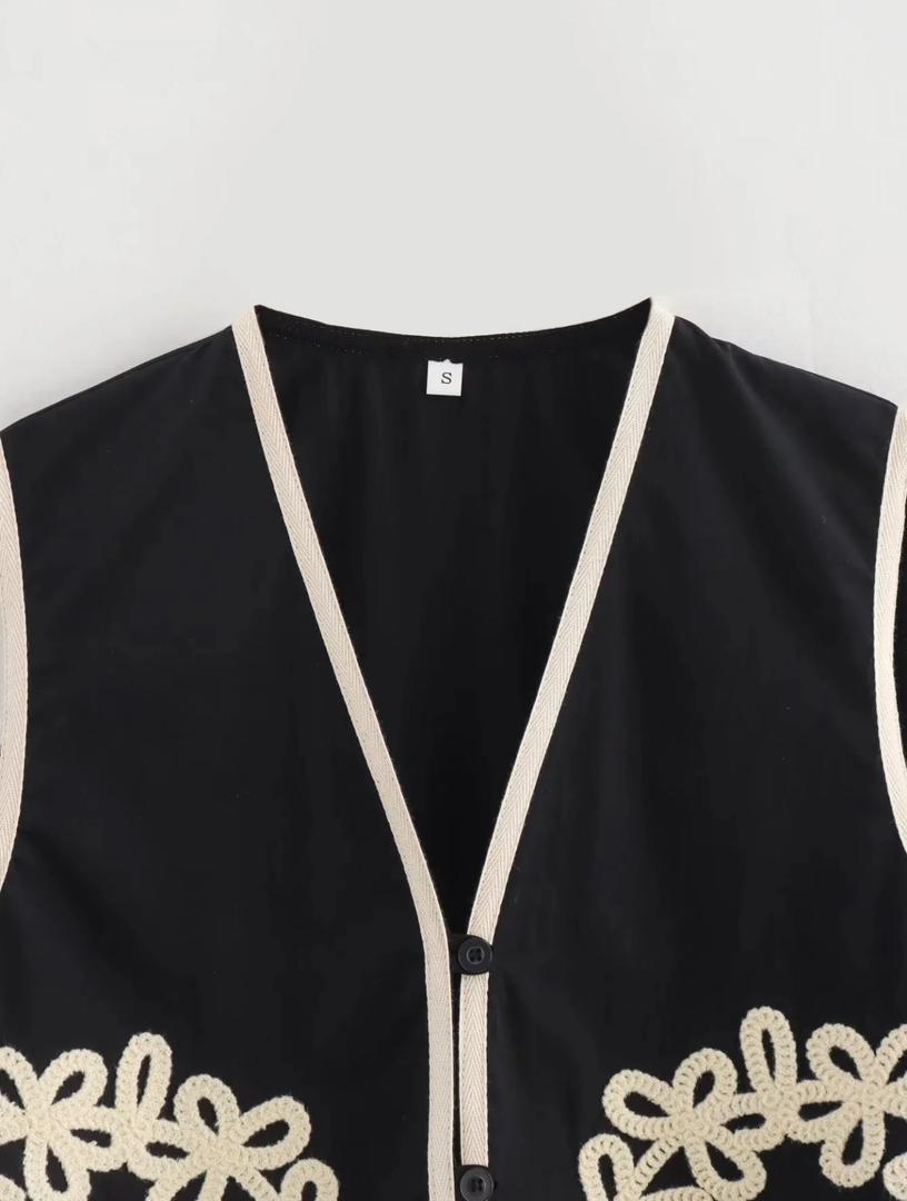 Nimo Embroidered Summer Coord In Black