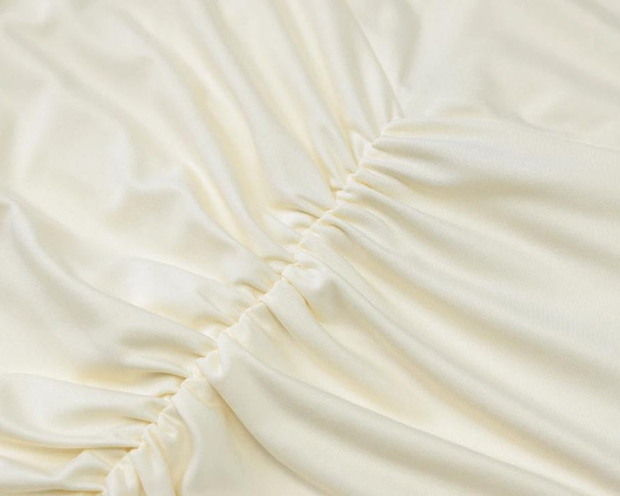 Cosmic Offshoulder Ruched Maxi Dress In Off-White