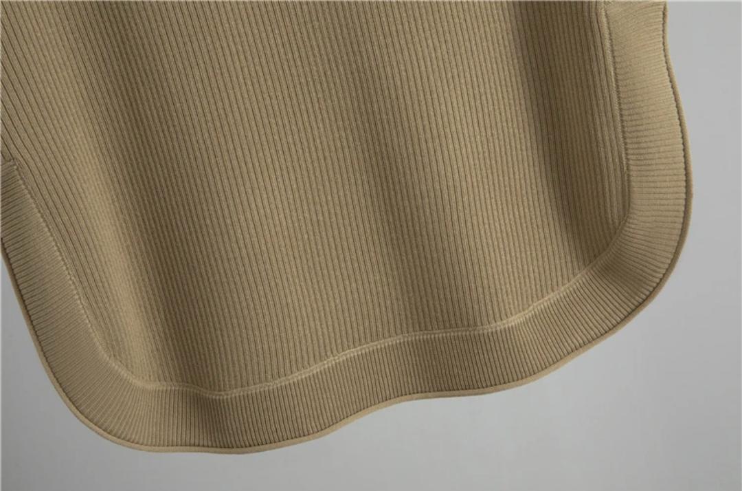 Addison Ribbed Coord Set In Brown