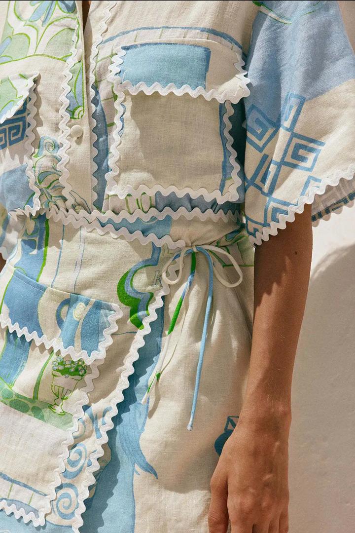 Trixie Printed Summer Coord In Blue