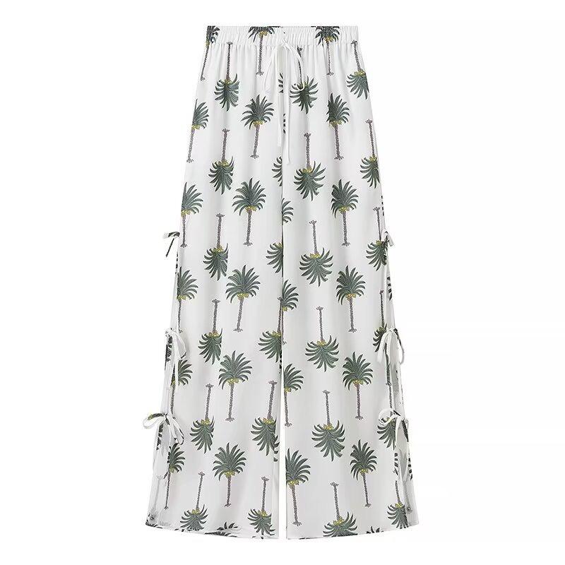Palm Statement Summer Coord Set In White