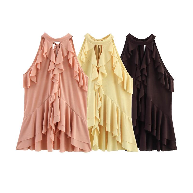 Hena Ruffled Summer Top In Yellow