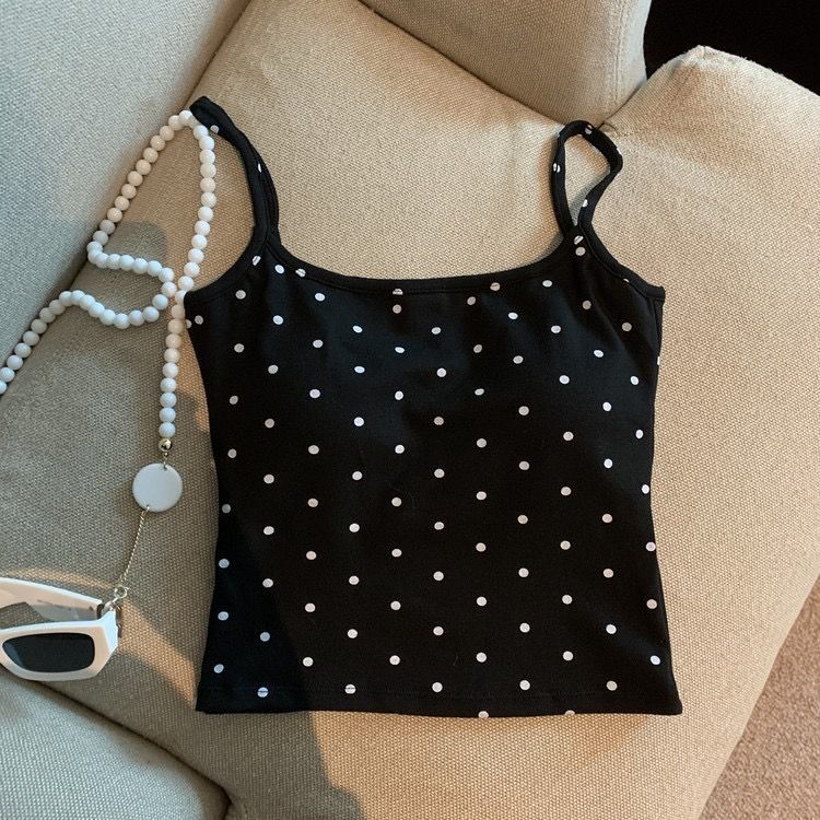 Loret Tank Tops with Inbuilt Bra In Black