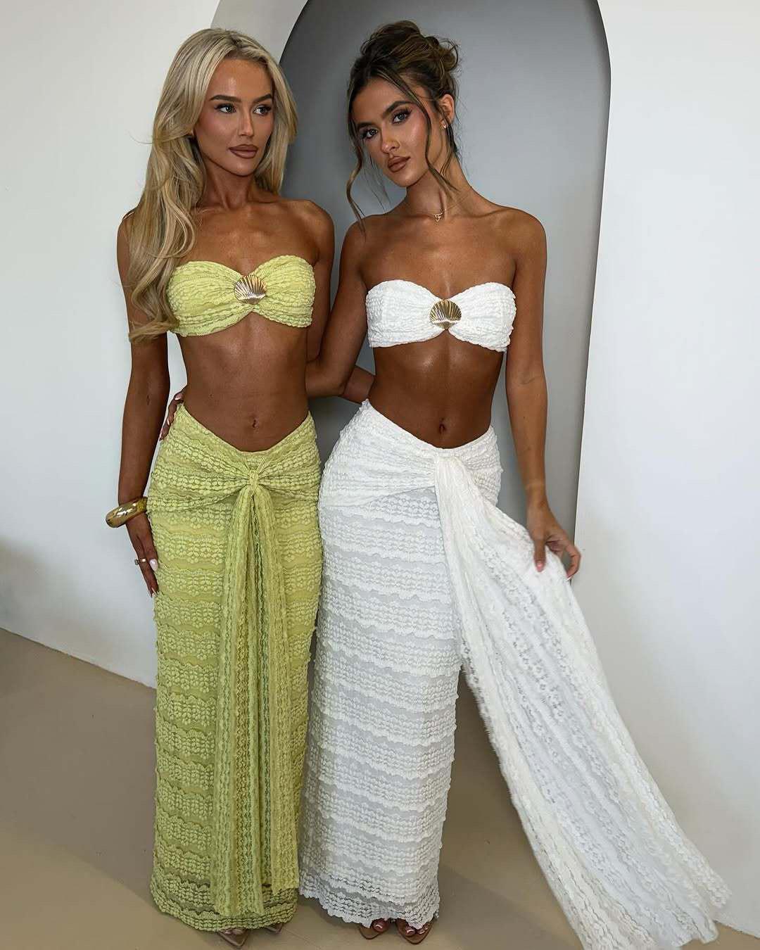 Aroma Summer Coord Set-Resortwear In White