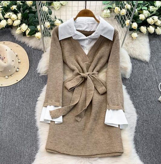 Stevia Winter Dress With Belt