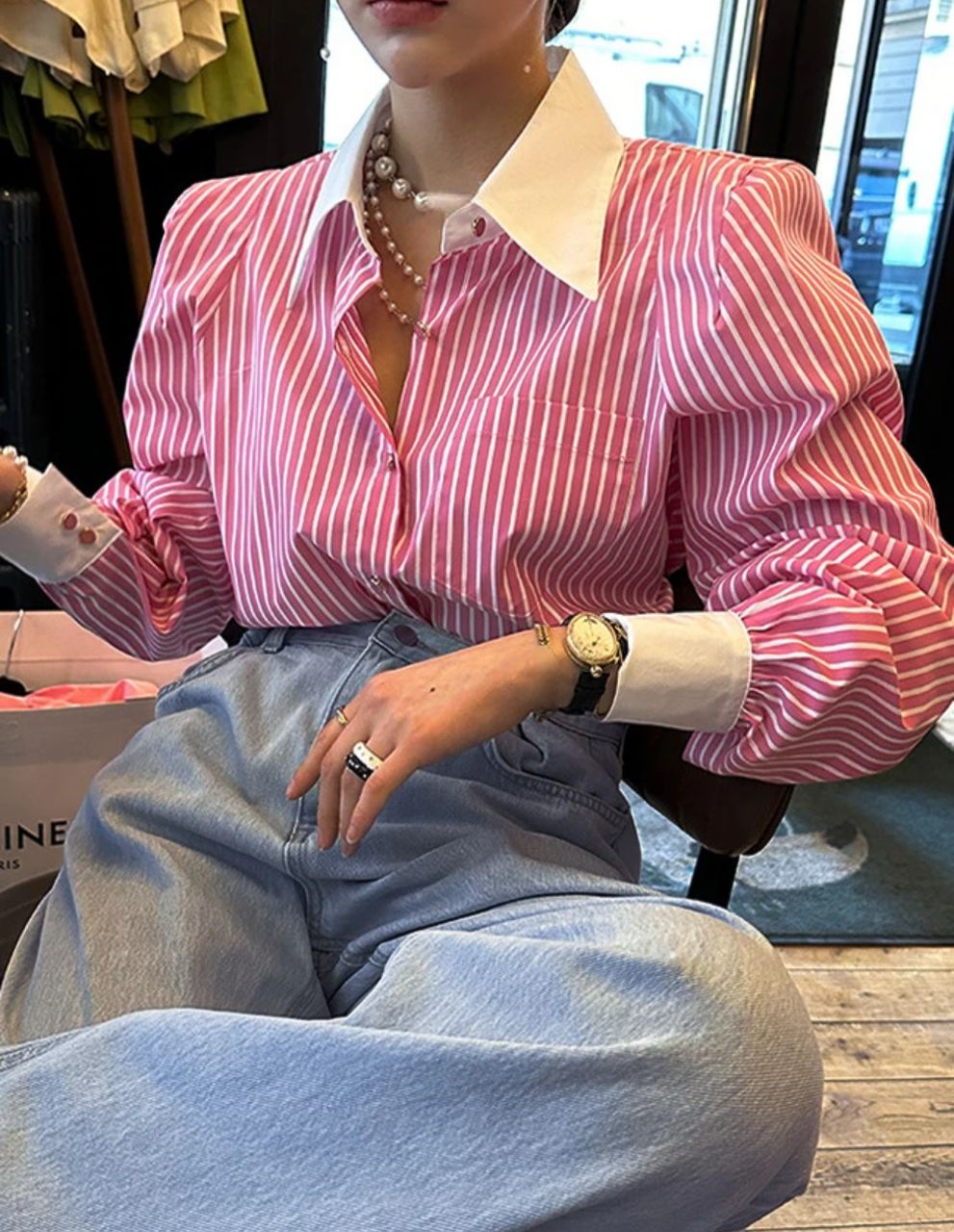 Romello Striped Formal Shirt In Blue