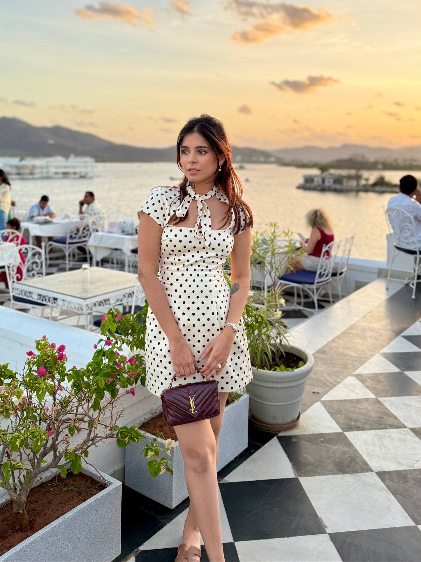 Lina Knot Polka Mini Dress