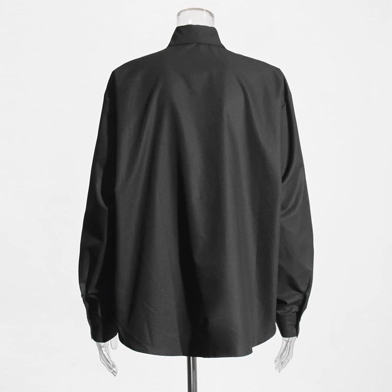 Bjorn Embellished Oversized Shirt In Black