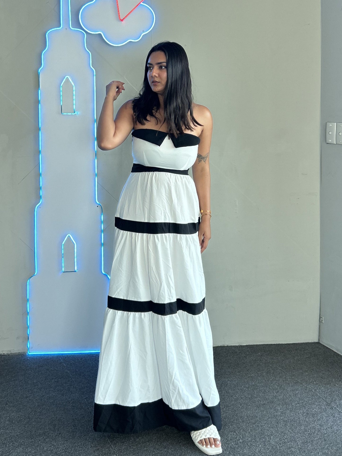 Wesley Offshoulder Holiday Maxi Dress In White