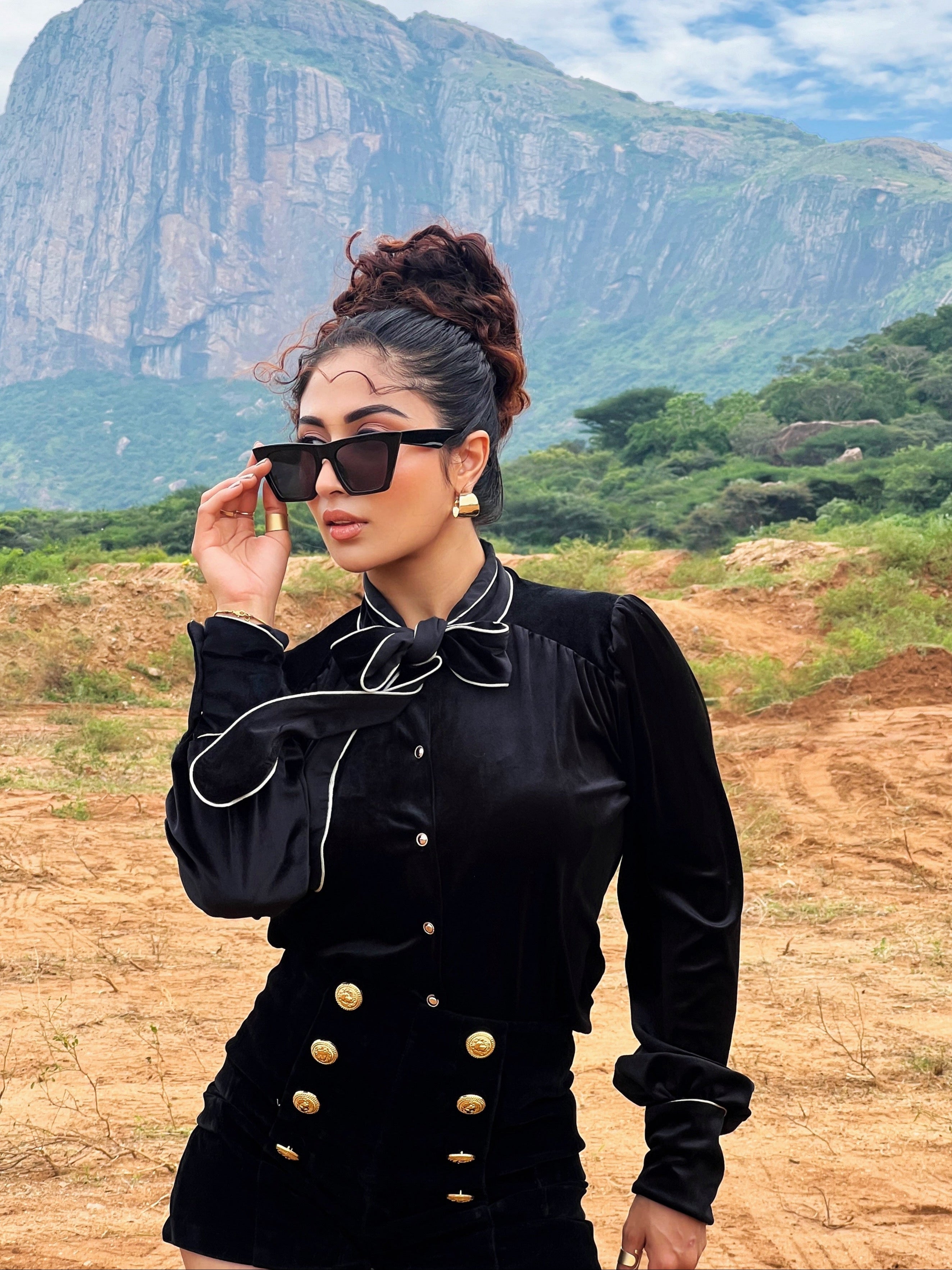 Laurie Luxe Velvet 2 Pc Set - Set of Top and Shorts