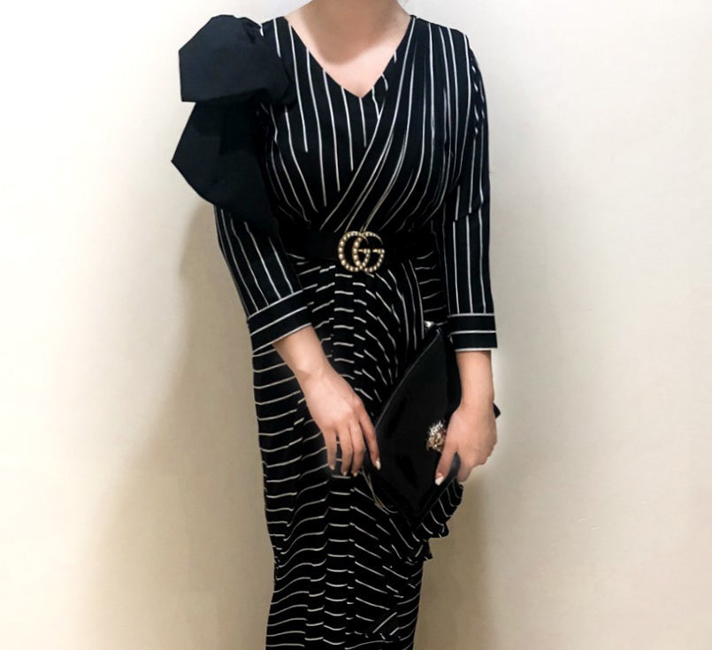 BW Stripes with Bow