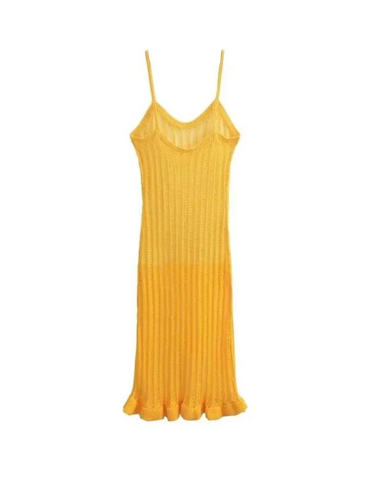 Cove soft knit dress In Mustard