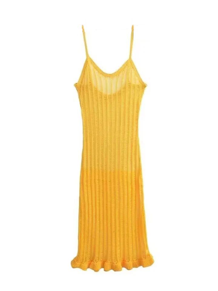 Cove soft knit dress In Mustard
