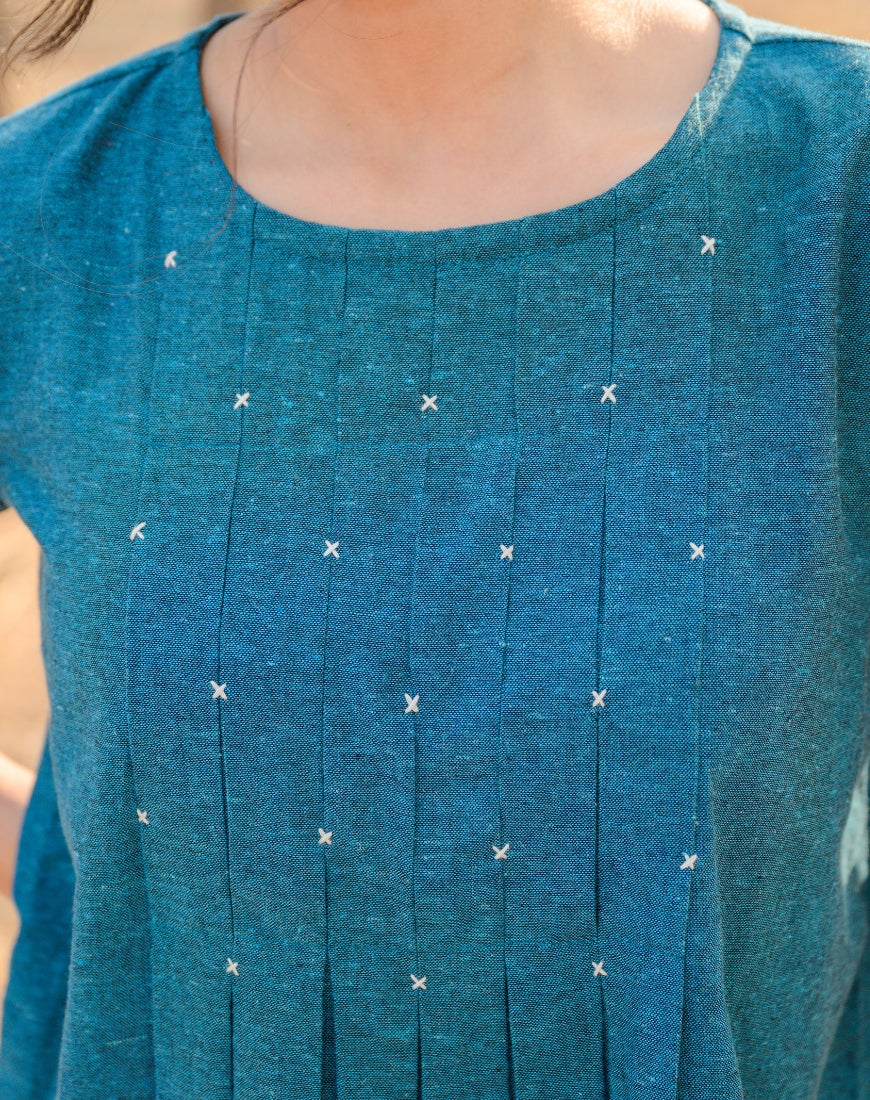 Jade Blue Smock Top