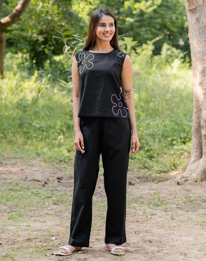 Jade Black Crop Top