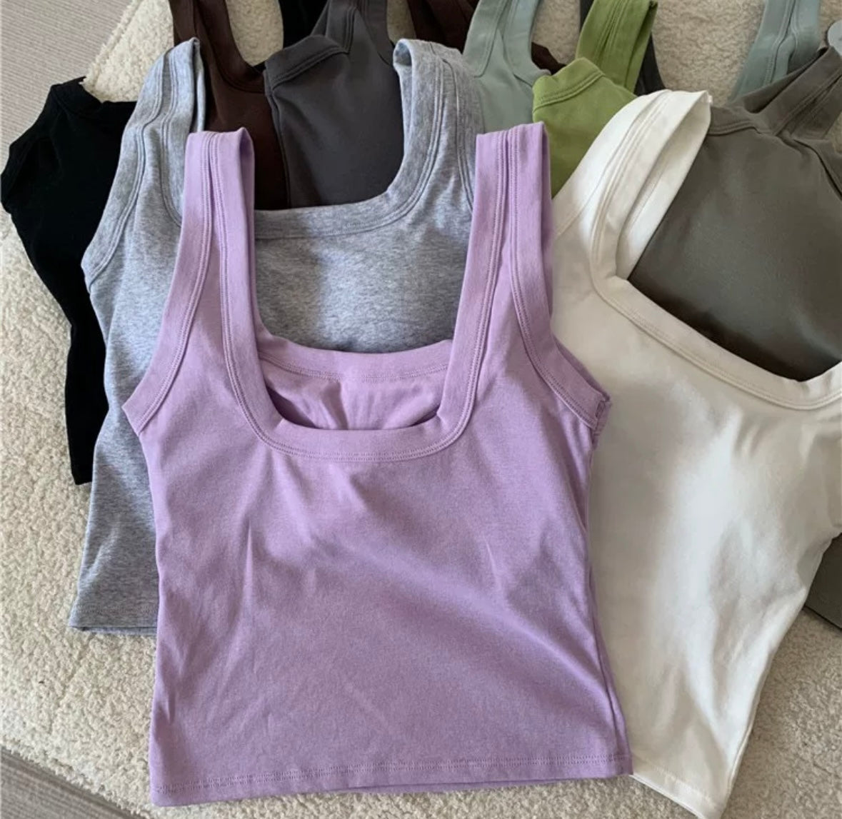 Jared Tank Tops with Inbuilt Bra In Lilac