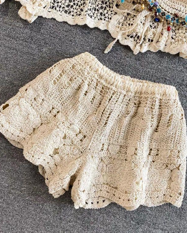 Jules 3 Piece Coord Set - Resortwear Set In Beige