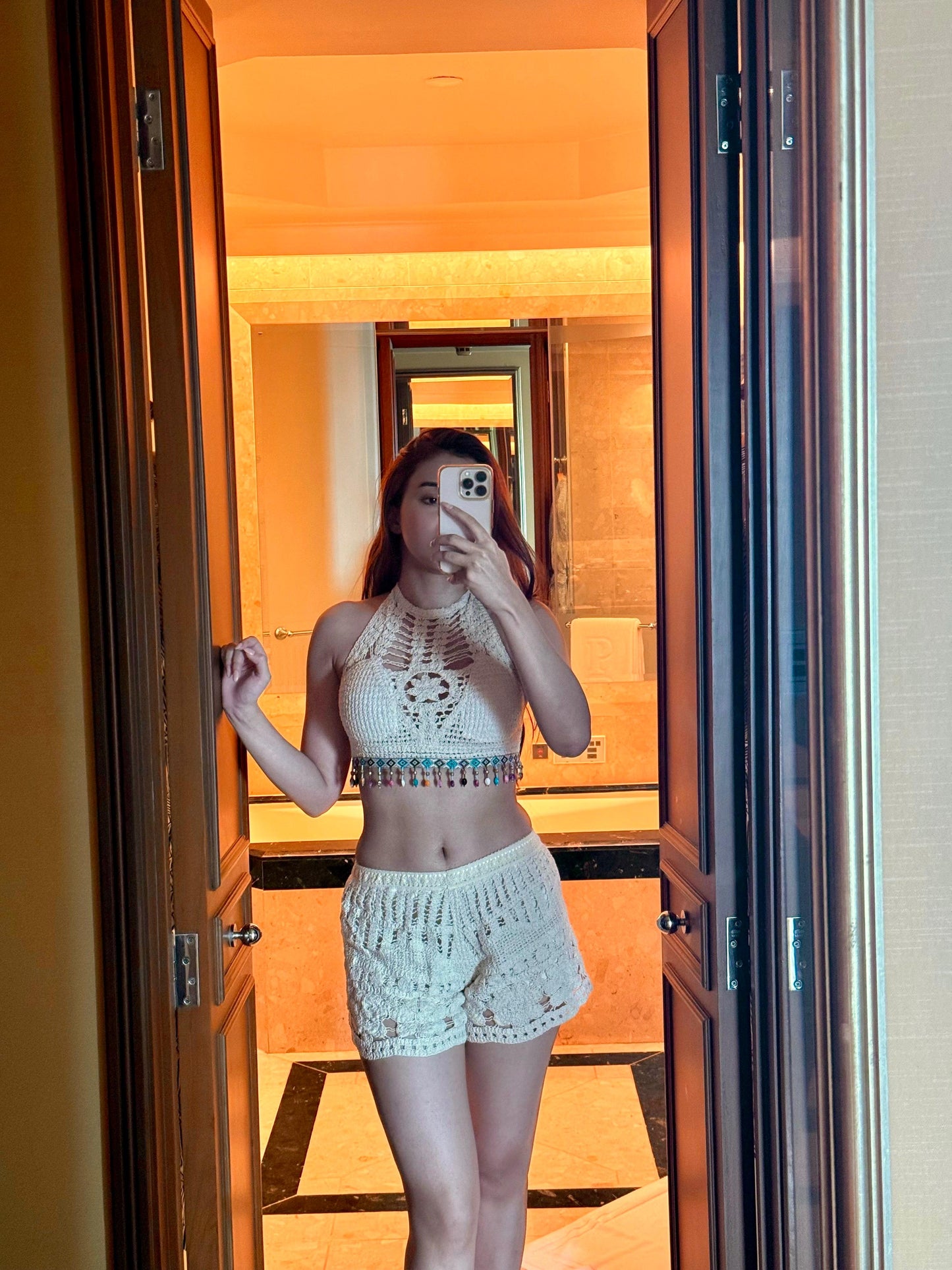 Jules 3 Piece Coord Set - Resortwear Set In Beige