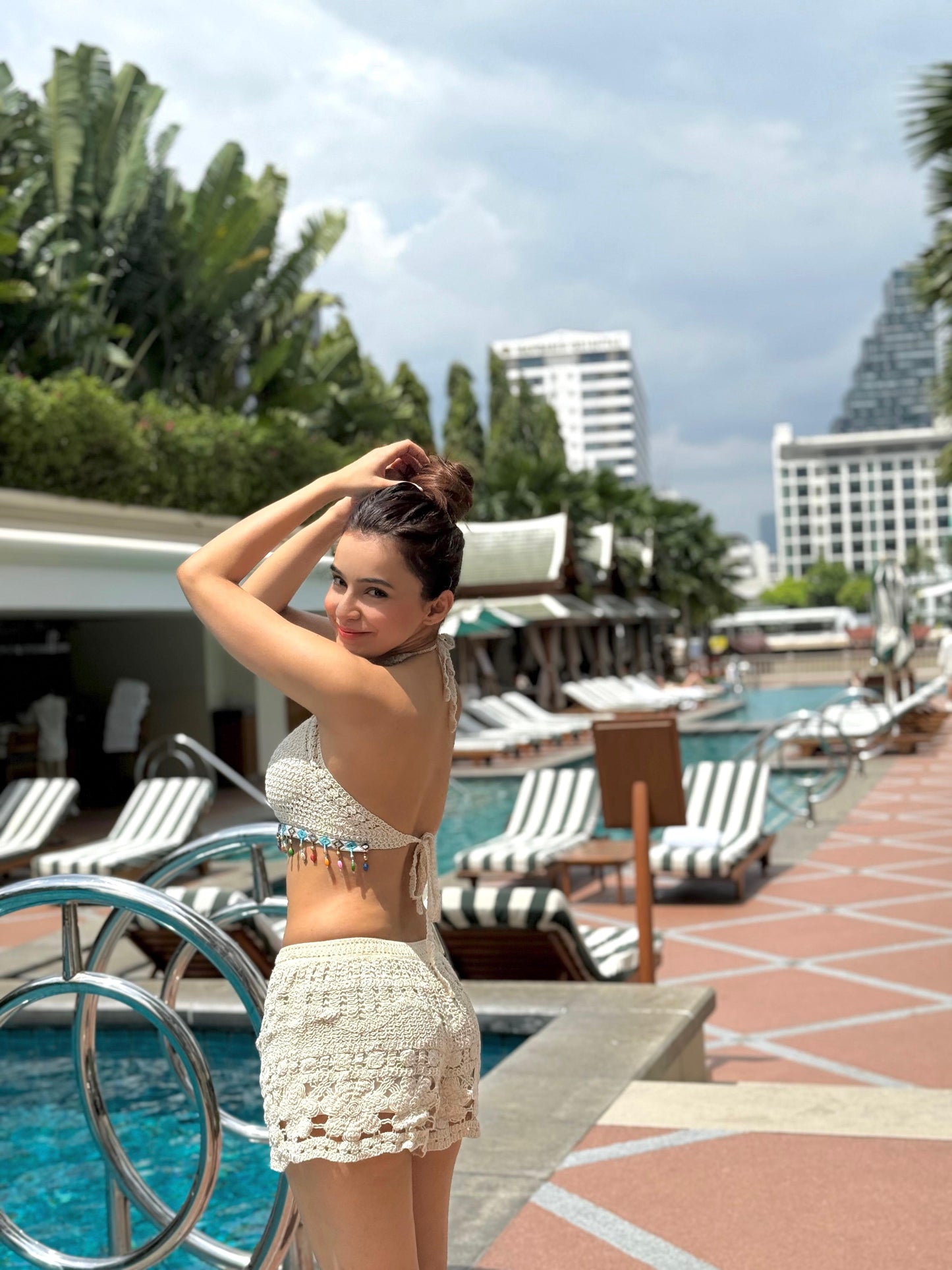 Jules 3 Piece Coord Set - Resortwear Set In Beige