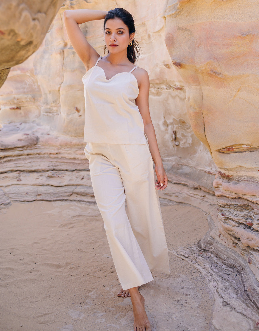 Khadi Cream Cotton Camisole