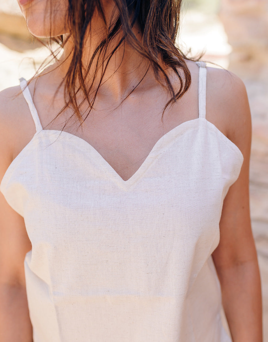 Khadi Cream Cotton Camisole