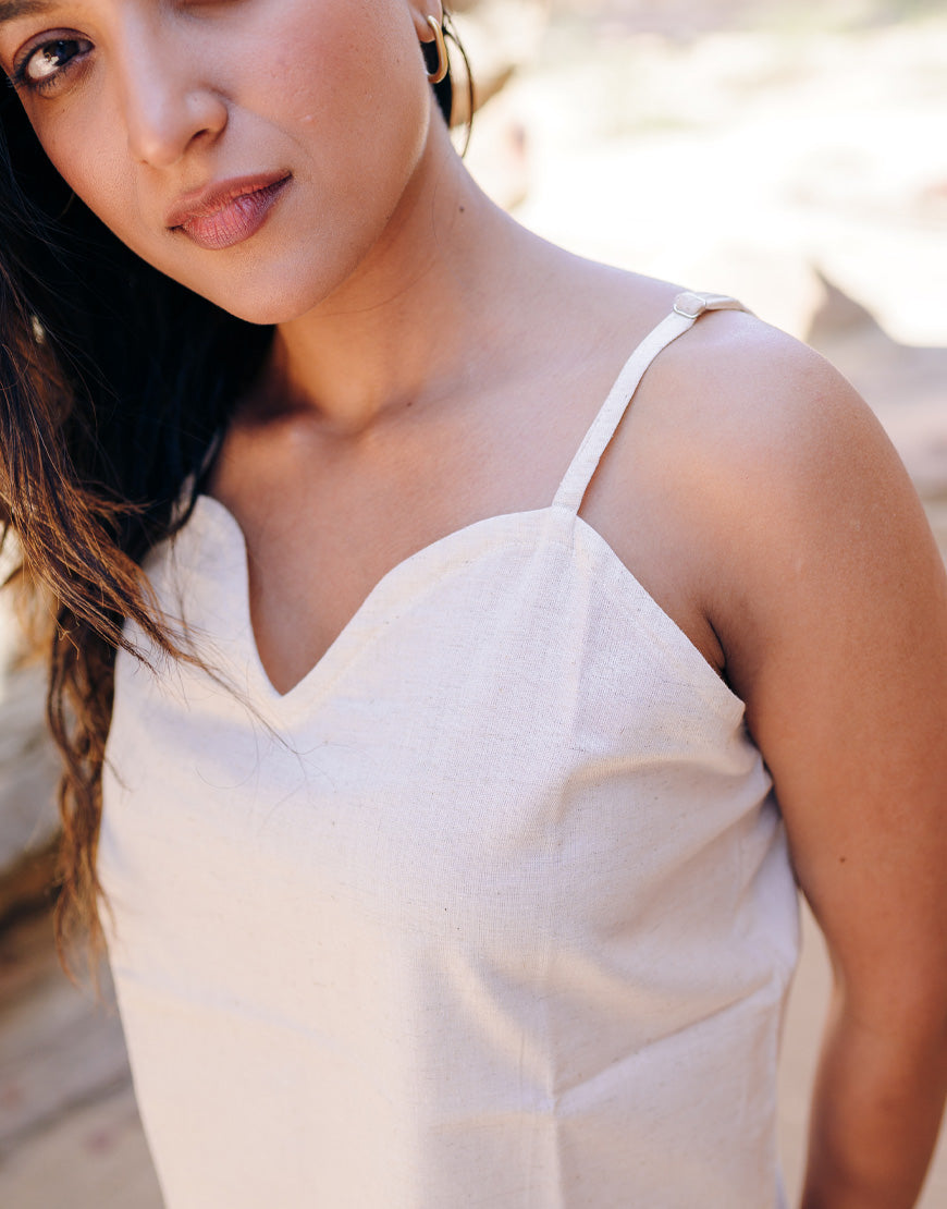 Khadi Cream Cotton Camisole