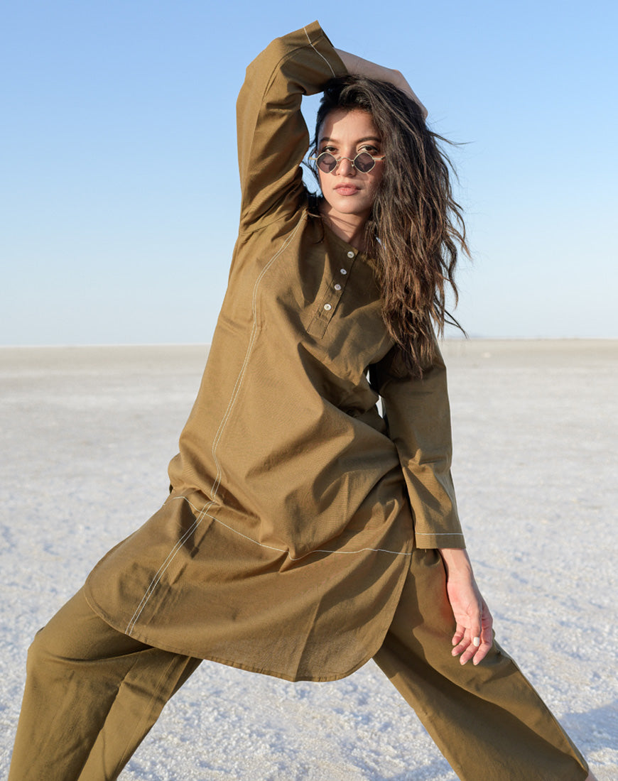 Khaki Brown Co-ord Set