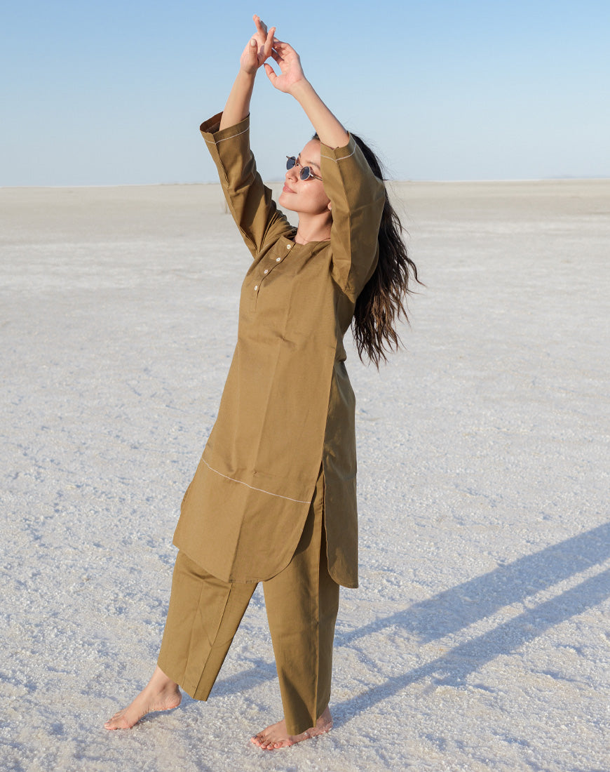 Khaki Brown Co-ord Set