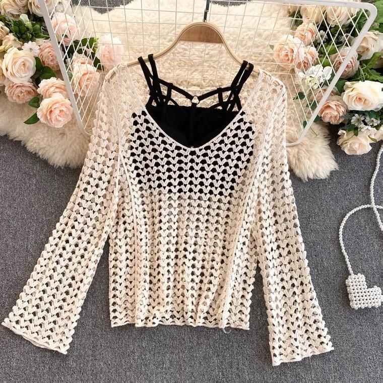 Lebanon Crochet 3 Pc Set - Resortwear In Beige