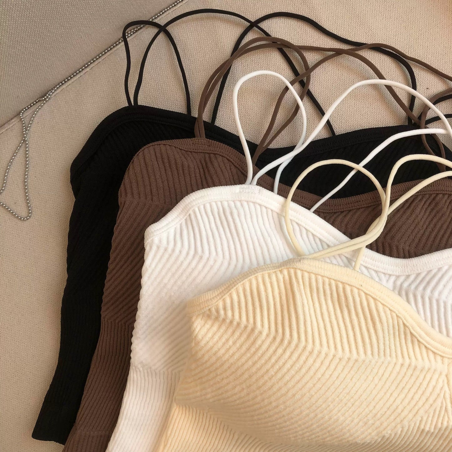 Leddo Tank Tops with Inbuilt Bra In White